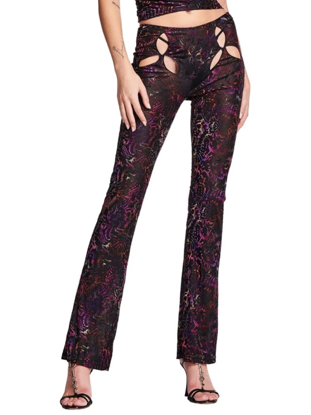 I.AM.GIA Amina Burnout Multicolor Sheer Pants Festival Whimsygoth